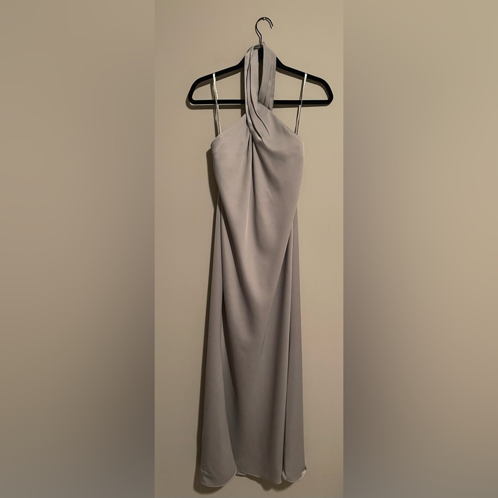 BHLDN Slate Grey Ruby Satin Charmeuse Dress - Size 2 (ALTERED)